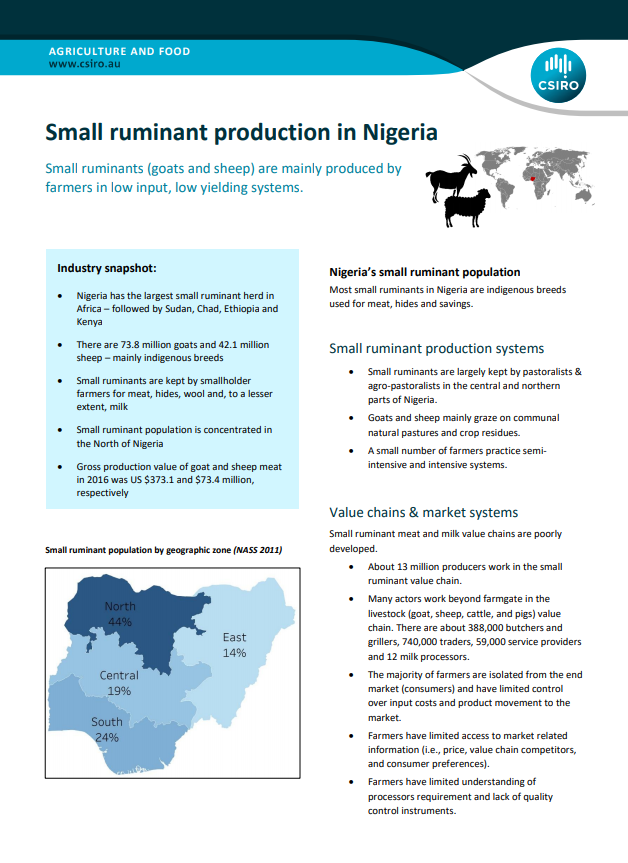 Small ruminant production Nigeria